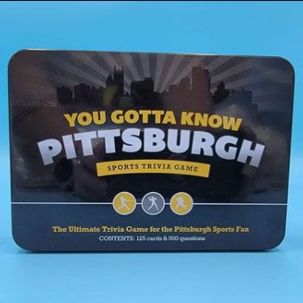 You Gotta Know Pittsburgh Sports Trivia Game ~ 2015 ~ Metal Tin ~ 125 Cards